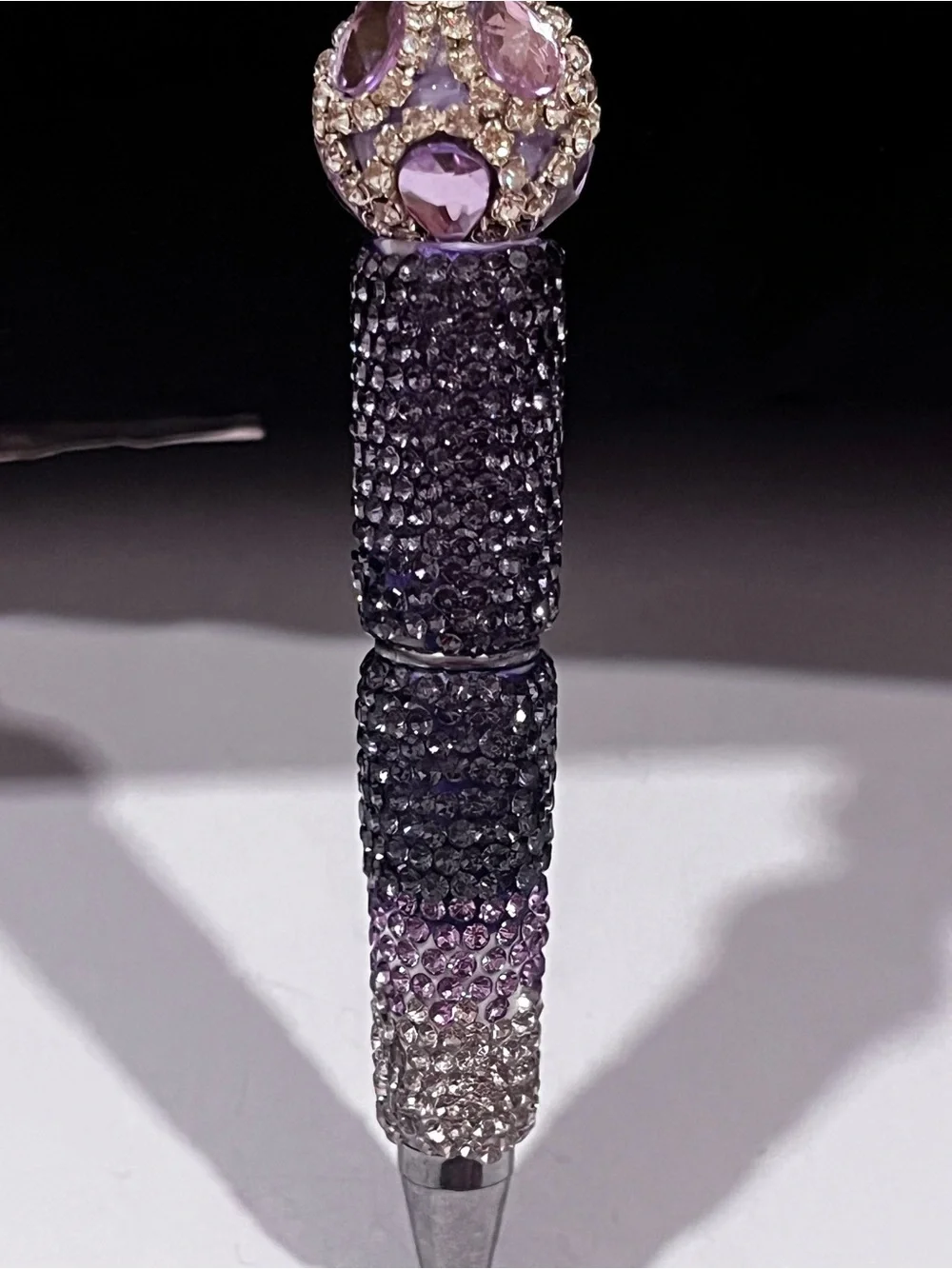 Designer inspired purple purse focal fancy beaded pen